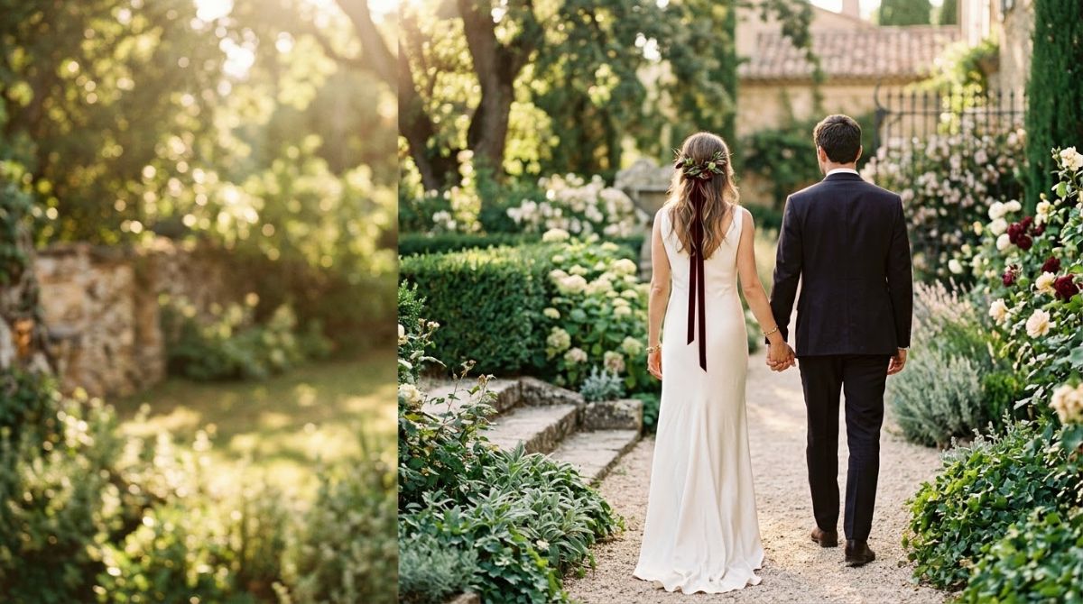 Los novios en el jardín 🤍